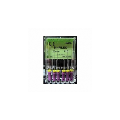 Mani MK2110 K-File with Plastic Handle & Endo Stop 21mm 0.02 Taper #10 Purple 6/Pk Mani MK2110 K-File with Plastic Handle & Endo Stop 21mm 0.02 Taper #10 Purple 6/Pk
